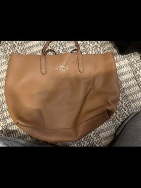 Coach Pebble Leather Tote in Saddle Tan